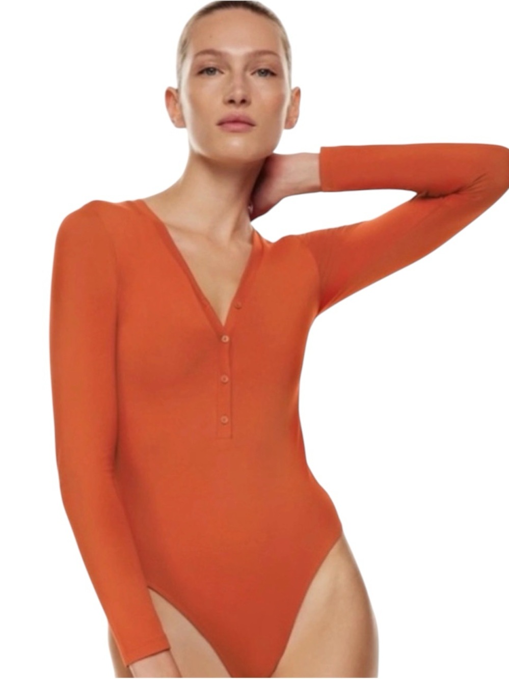 Aritzia Babaton Long Sleeve Henley Bodysuit Size S